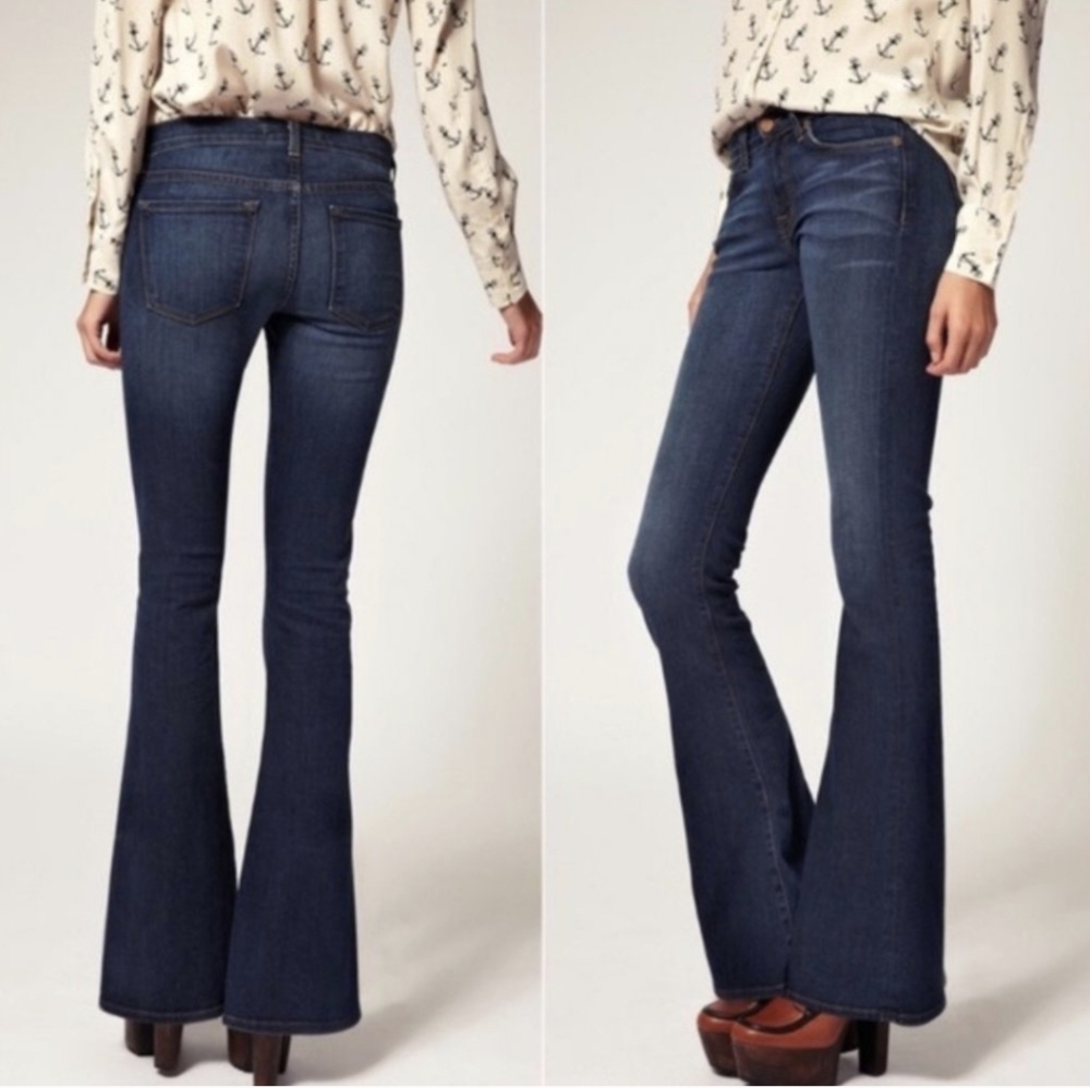 J BRAND "Martini" med darkwash flares jeans style#1197C032 sz 29x35L *TALL* euc